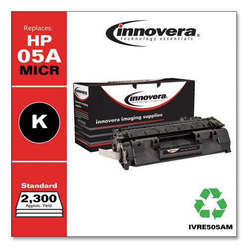 Image of Innovera® Remanufactured Black MICR Toner, Replacement for 05AM (CE505AM), 2,300 Page-Yield