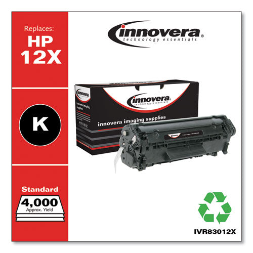 Image of Innovera® Remanufactured Black Extended-Yield Toner, Replacement for 12X (Q2612X), 4,000 Page-Yield