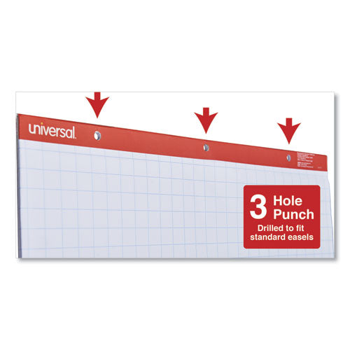 Image of Universal Easel Pads/Flip Charts, Quadrille Rule (1 sq/in), 27 x 34, White, 50 Sheets, 2/Carton
