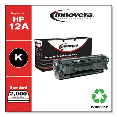 Image of Innovera® Remanufactured Black Toner, Replacement for 12A (Q2612A), 2,000 Page-Yield