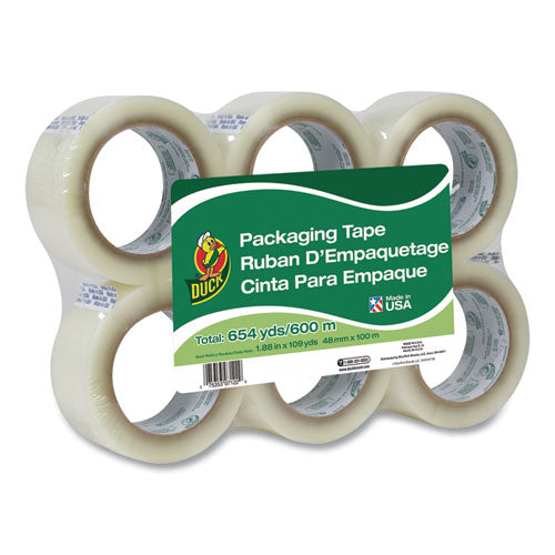 Image of Duck® Commercial Grade Packaging Tape, 3" Core, 1.88" X 109 Yds, Clear, 6/pack