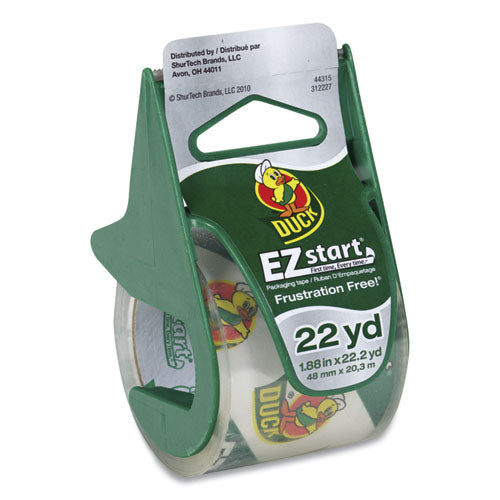 Image of Duck® Ez Start Premium Packaging Tape With Dispenser, 1.5" Core, 1.88" X 22.2 Yds, Clear