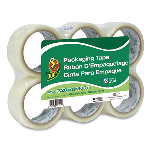 Image of Duck® Commercial Grade Packaging Tape, 3" Core, 1.88" X 55 Yds, Clear, 6/pack