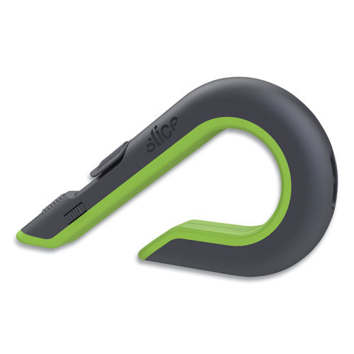Image of slice® Box Cutters, Double Sided, Replaceable, 1.29" Stainless Steel Blade, 7" Nylon Handle, Gray/Green