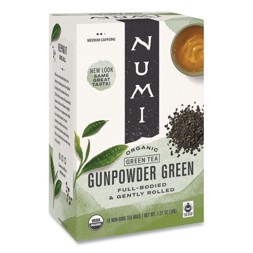Image of Numi® Organic Teas And Teasans, 1.27 Oz, Gunpowder Green, 18/box