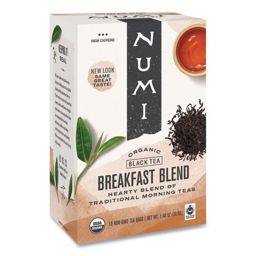 Image of Numi® Organic Teas And Teasans, 1.4 Oz, Breakfast Blend, 18/box