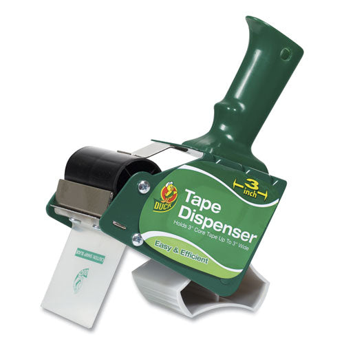 Image of Duck® Extra-Wide Packaging Tape Dispenser, 3" Core, For Rolls Up To 3" X 54.6 Yds, Green