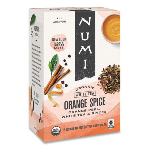 Image of Numi® Organic Teas And Teasans, 1.58 Oz, White Orange Spice, 16/box