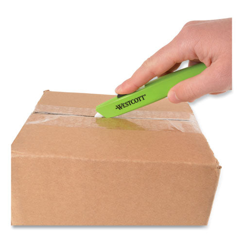 Image of Westcott® Safety Ceramic Blade Box Cutter, 0.5" Blade, 6.15" Plastic Handle, Green
