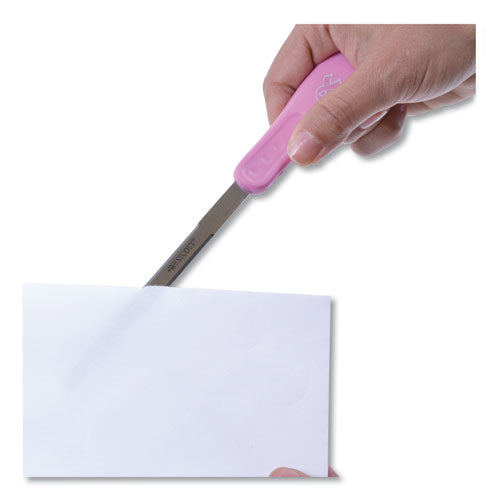 Image of Westcott® Pink Ribbon Stainless Steel Letter Opener, Breast Cancer Awareness, 9", Pink
