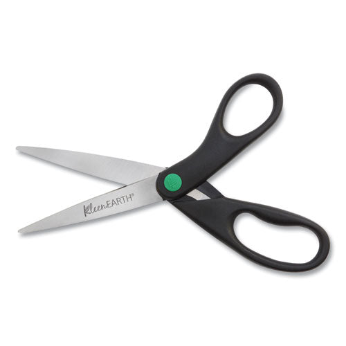 Image of Westcott® KleenEarth Scissors, 8" Long, 3.25" Cut Length, Straight Black Handle, 2/Pack