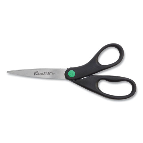Image of Westcott® KleenEarth Scissors, 8" Long, 3.25" Cut Length, Straight Black Handle, 2/Pack