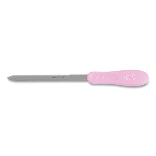 Image of Westcott® Pink Ribbon Stainless Steel Letter Opener, Breast Cancer Awareness, 9", Pink