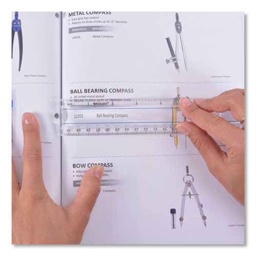 Image of Westcott® 12" Magnifying Ruler, Standard/metric, Plastic, Clear