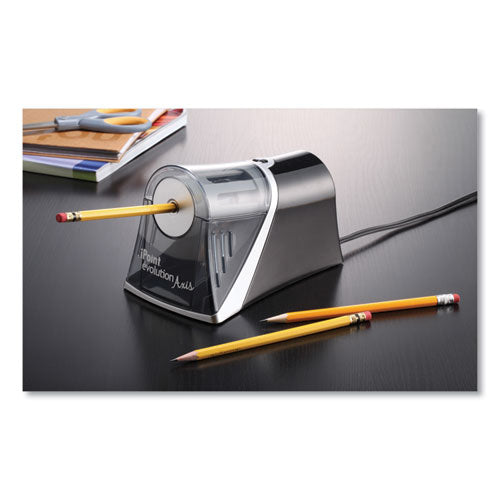 Image of Westcott® Ipoint Evolution Axis Pencil Sharpener, Ac-Powered, 4.25 X 7 X 4.75, Black/silver
