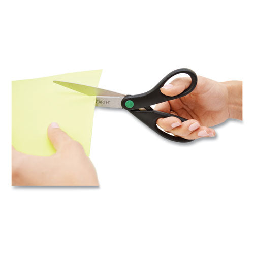 Image of Westcott® KleenEarth Scissors, 8" Long, 3.25" Cut Length, Straight Black Handle, 2/Pack