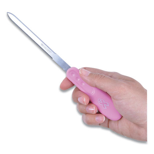 Image of Westcott® Pink Ribbon Stainless Steel Letter Opener, Breast Cancer Awareness, 9", Pink