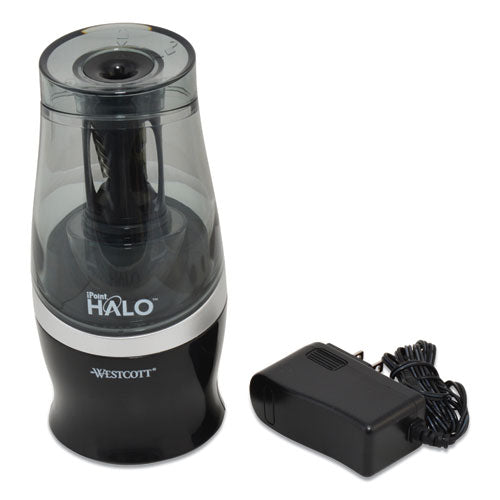 Image of Westcott® Halo Colored Pencil Non-Stick Electric Sharpener, Ac-Powered, 3.5 X 6.75, Black/silver