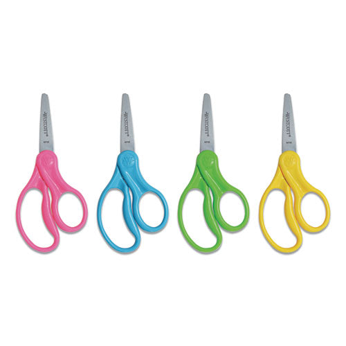Image of Westcott® For Kids Scissors, Pointed Tip, 5" Long, 1.75" Cut Length, Straight Handle, Randomly Assorted Handle Color