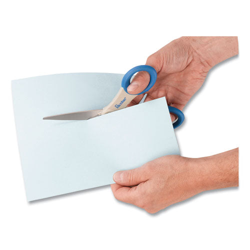 Image of Westcott® Scissors with Antimicrobial Protection, 8" Long, 3.5" Cut Length, Straight Blue Handle