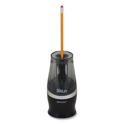 Image of Westcott® Halo Colored Pencil Non-Stick Electric Sharpener, Ac-Powered, 3.5 X 6.75, Black/silver