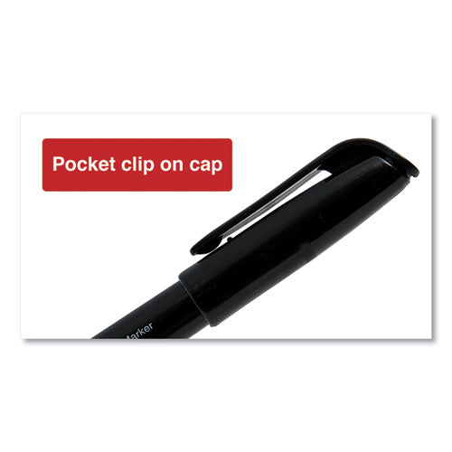 Image of Universal Pen-Style Permanent Marker, Fine Bullet Tip, Black, Dozen
