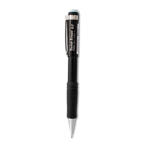 Image of Pentel® Twist-Erase III Mechanical Pencil, 0.7 mm, HB (#2), Black Lead, Black Barrel