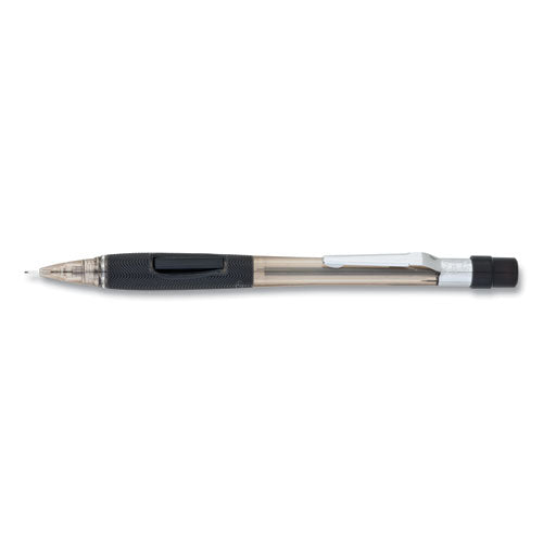 Image of Pentel® Quicker Clicker Mechanical Pencil, 0.5 mm, HB (#2), Black Lead, Smoke/Black Barrel