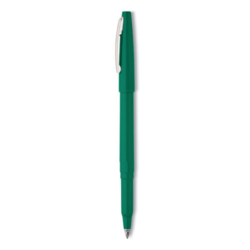 Image of Pentel® Rolling Writer Rollerball Pen, Stick, Medium 0.8 mm, Green Ink, Green Barrel, Dozen