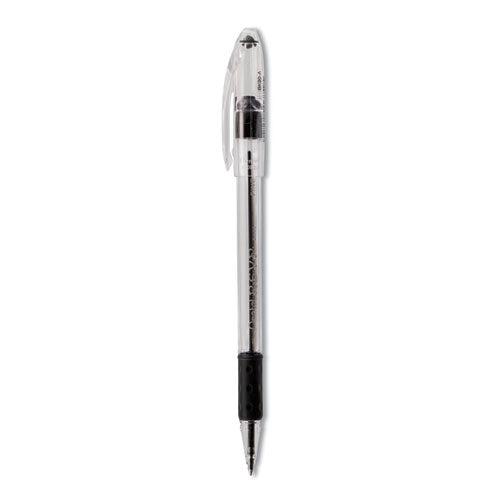Image of Pentel® R.s.v.p. Ballpoint Pen, Stick, Fine 0.7 Mm, Black Ink, Clear/black Barrel, Dozen