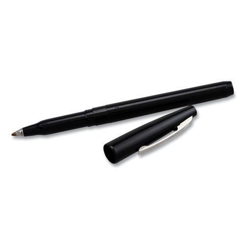 Image of Pentel® Rolling Writer Rollerball Pen, Stick, Medium 0.8 mm, Black Ink, Black Barrel, Dozen