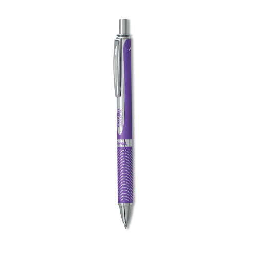Image of Pentel® Energel Alloy Rt Gel Pen, Retractable, Medium 0.7 Mm, Violet Ink, Violet Barrel