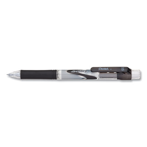 Image of Pentel® .e-Sharp Mechanical Pencil, 0.5 mm, HB (#2), Black Lead, Black Barrel, Dozen