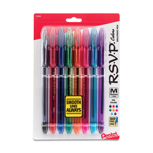 Image of Pentel® R.s.v.p. Ballpoint Pen, Stick, Medium 1 Mm, Assorted Ink And Barrel Colors, 8/pack