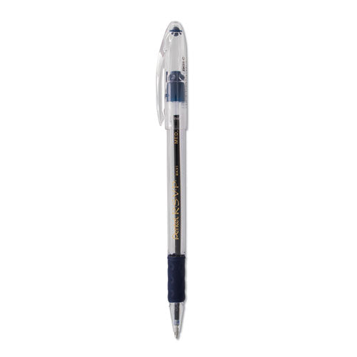 Image of Pentel® R.s.v.p. Ballpoint Pen, Stick, Medium 1 Mm, Blue Ink, Clear/blue Barrel, Dozen