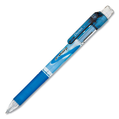 Image of Pentel® .e-Sharp Mechanical Pencil, 0.7 mm, HB (#2), Black Lead, Blue Barrel, Dozen