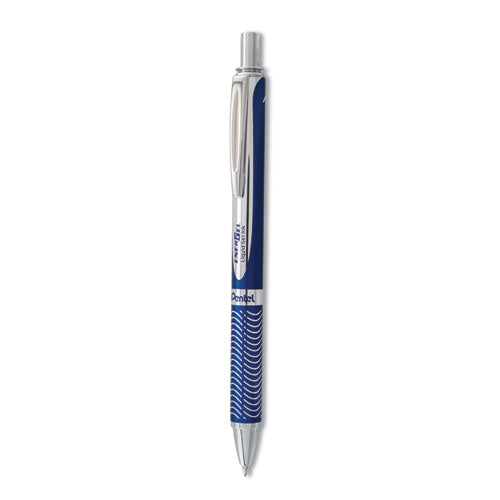 Image of Pentel® Energel Alloy Rt Gel Pen, Retractable, Medium 0.7 Mm, Black Ink, Blue Barrel