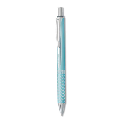 Image of Pentel® Energel Alloy Rt Gel Pen, Retractable, Medium 0.7 Mm, Black Ink, Aquamarine Barrel