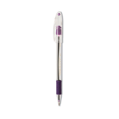 Image of Pentel® R.s.v.p. Ballpoint Pen, Stick, Medium 1 Mm, Violet Ink, Clear/violet Barrel, Dozen