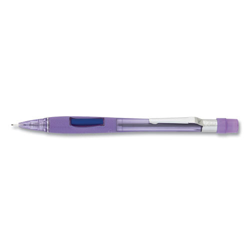 Image of Pentel® Quicker Clicker Mechanical Pencil, 0.7 mm, HB (#2), Black Lead, Transparent Violet Barrel