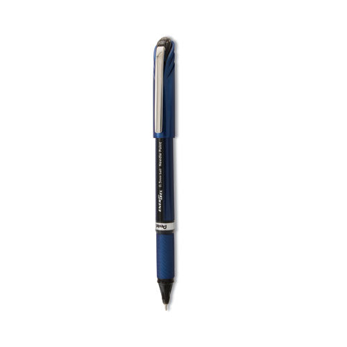 Image of Pentel® EnerGel NV Gel Pen, Stick, Fine 0.5 mm, Black Ink, Blue/Black Barrel, Dozen