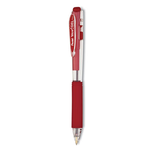 Image of Pentel® Wow! Gel Pen, Retractable, Medium 0.7 Mm, Red Ink, Clear/red Barrel, Dozen