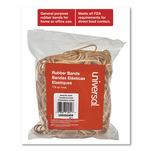 Image of Universal® Rubber Bands, Size 54 (assorted), Assorted Gauges, Beige, 4 Oz Box