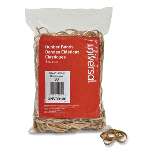 Image of Universal® Rubber Bands, Size 30, 0.04" Gauge, Beige, 1 Lb Box, 1,100/pack