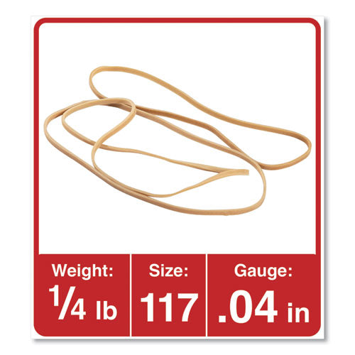 Image of Universal® Rubber Bands, Size 117, 0.06" Gauge, Beige, 4 Oz Box, 50/pack