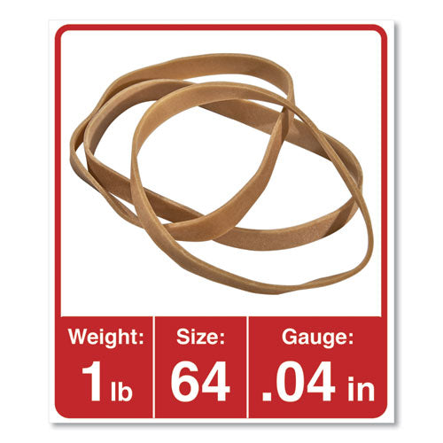 Image of Universal® Rubber Bands, Size 64, 0.04" Gauge, Beige, 1 Lb Bag, 320/pack