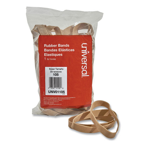 Image of Universal® Rubber Bands, Size 105, 0.06" Gauge, Beige, 1 Lb Box, 55/pack