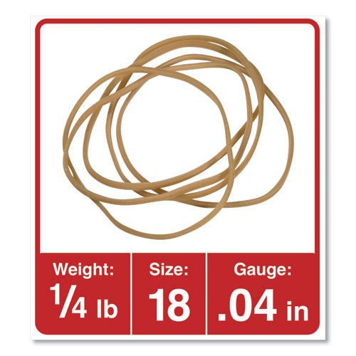 Image of Universal® Rubber Bands, Size 18, 0.04" Gauge, Beige, 4 Oz Box, 400/pack