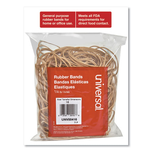 Image of Universal® Rubber Bands, Size 16, 0.04" Gauge, Beige, 4 Oz Box, 475/pack