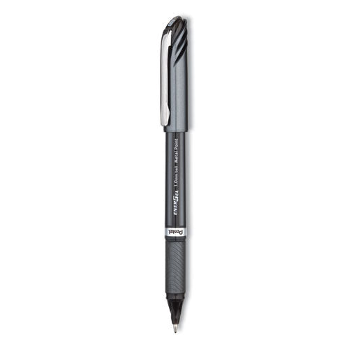 Image of Pentel® EnerGel NV Gel Pen, Stick, Bold 1 mm, Black Ink, Gray/Black Barrel, Dozen